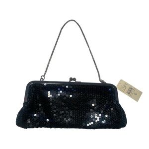 Ann Taylor LOFT Black Sequin
Clutch Bag Purse Evening Cocktail 10.5"X4.5" NWT